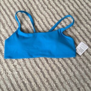 Wunder Train Strappy Racer Bra Light Support, A/B Cup Size 10 Cornflower